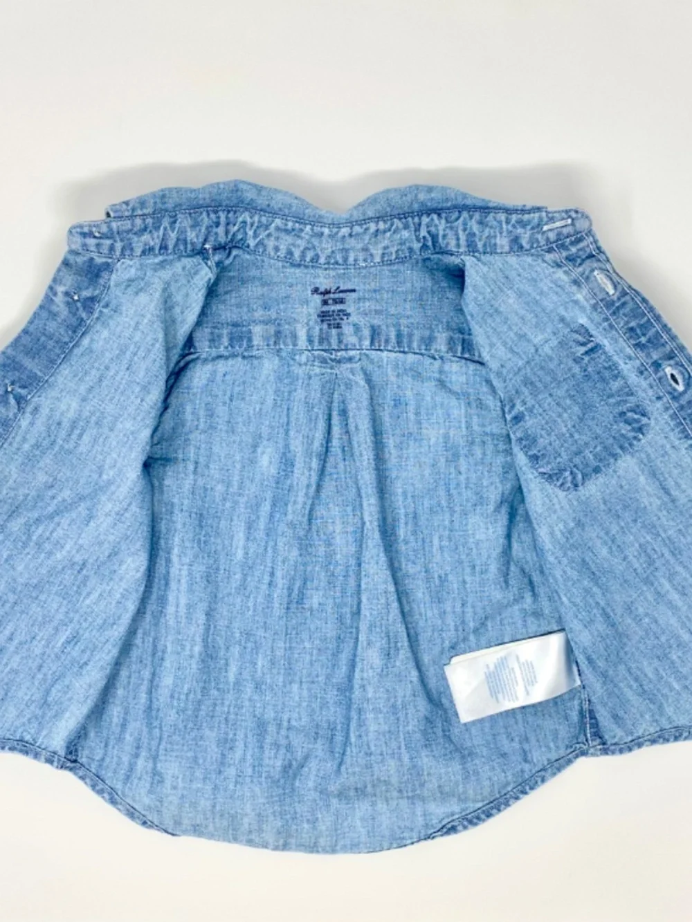 Ralph Lauren Baby Boy Blue chambray shirt size 9 months